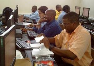 Participants at the LMS workshop held at the UWI Mona campus, Feb 7-9, 2006